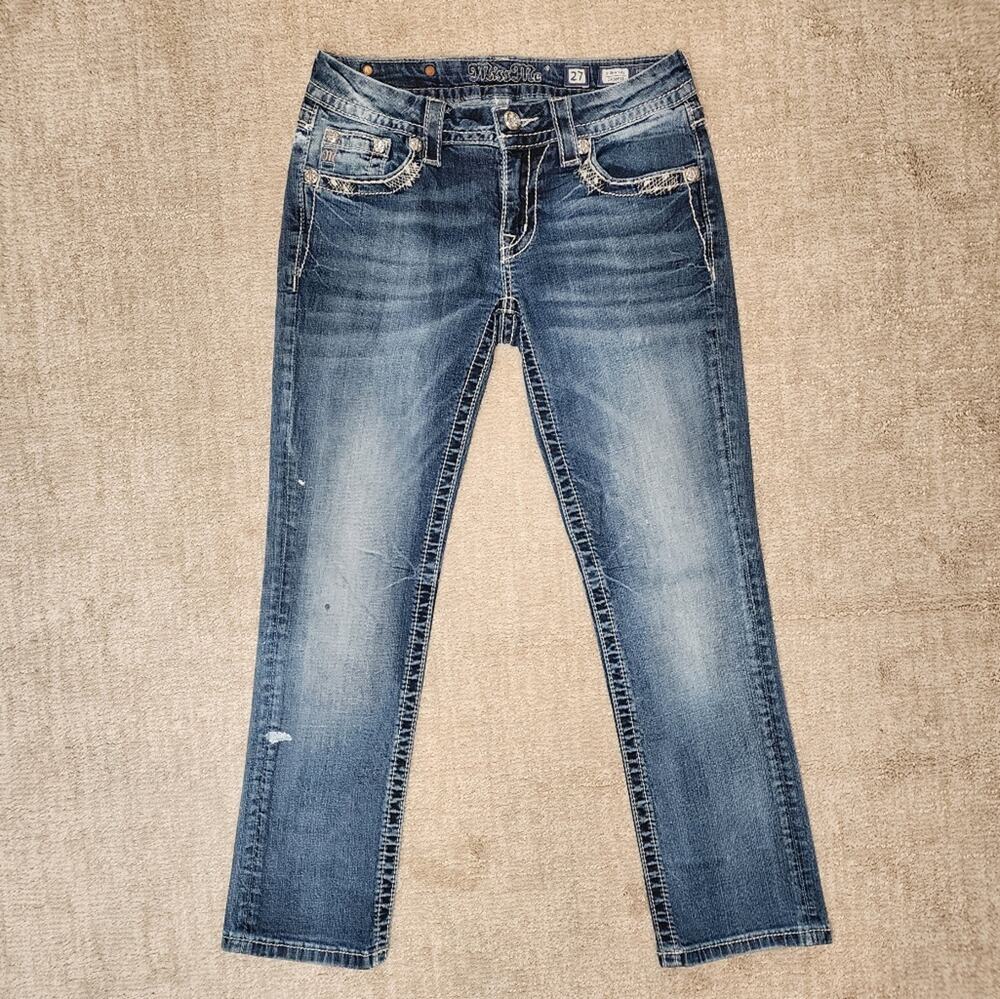 Miss Me Signature Cropped Distressed Jeans Women's Size 27